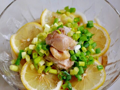 蒸し鶏のさっぱりレモンうどん